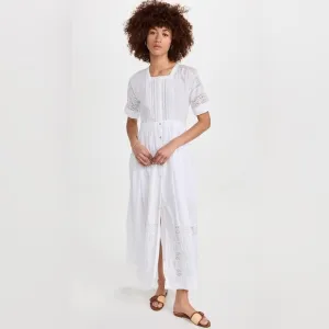 LoveShackFancy Edie Cotton Maxi Dress- White