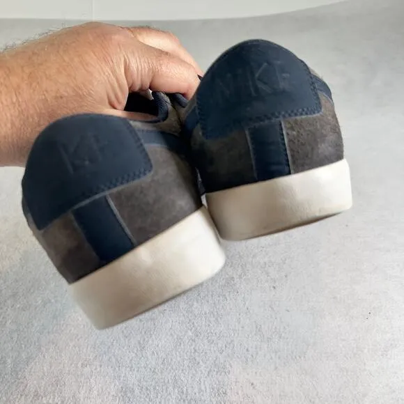 Low Top Sneakers Nike Men's 9 Blazer Grey Suede Navy Swoosh Style # AJ9516-400