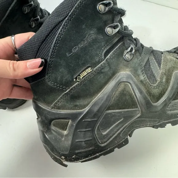 Lowa Goretex Black High Top Lace Up Combat Boots