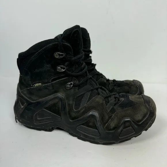 Lowa Goretex Black High Top Lace Up Combat Boots