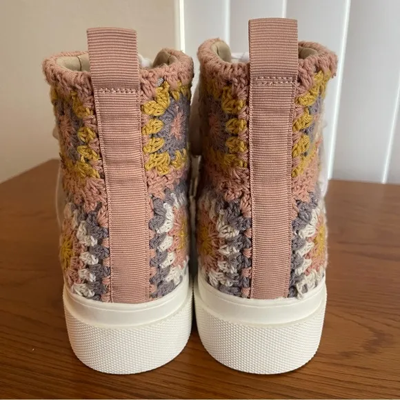 Lucky Brand Curla High Top Platform Crochet Sneakers Size 8