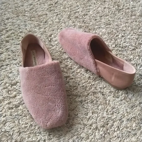 lucky brand dichi teddy soft leather flats sz 10