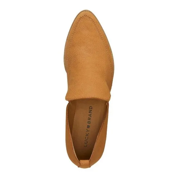 LUCKY BRAND Womens Natural Beige  Mahzan Almond Slip On Leather Flats Shoes 9 M