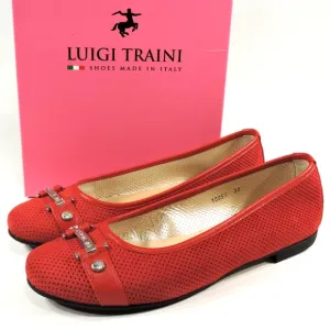 LUIGI TRAINI SUEDE FLATS