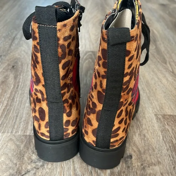 Lust For Life Freedom Leopard Combat Boots Size 8.5 Medium