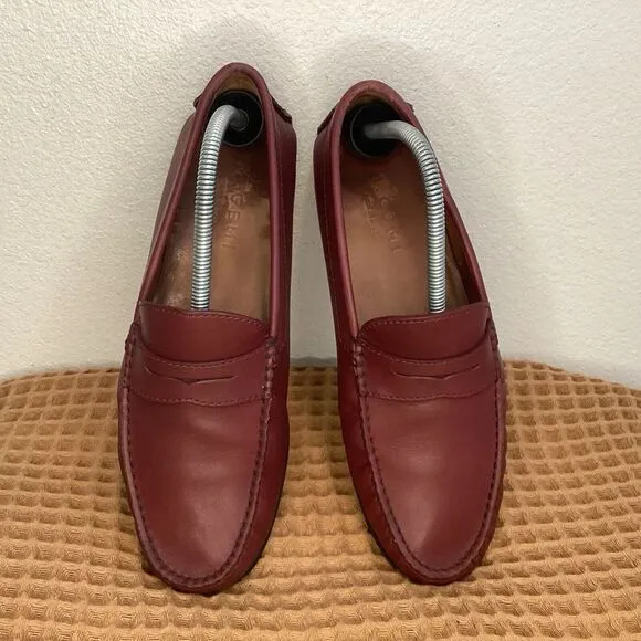 M. Gemi The Pastoso Uomo Sz 41.5 US 8.5 Leather Slip On Driving Loafers Burgundy