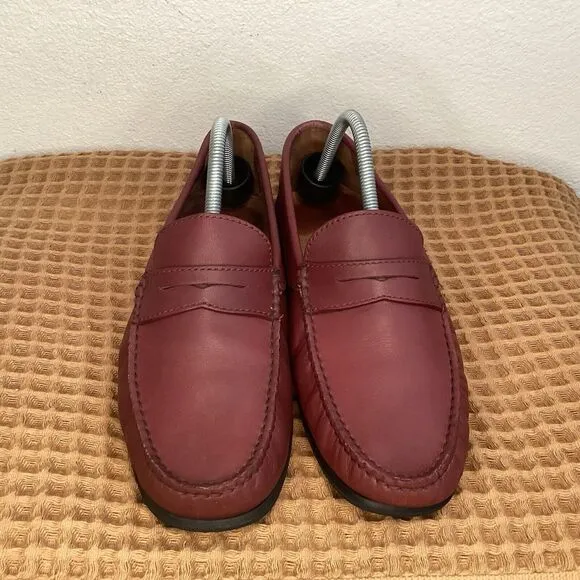 M. Gemi The Pastoso Uomo Sz 41.5 US 8.5 Leather Slip On Driving Loafers Burgundy