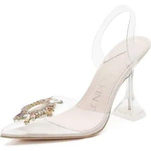 MACKIN J 188-6 Women's Dress Clear Sandal - Heels - Pointed Toe - Slip On - 10