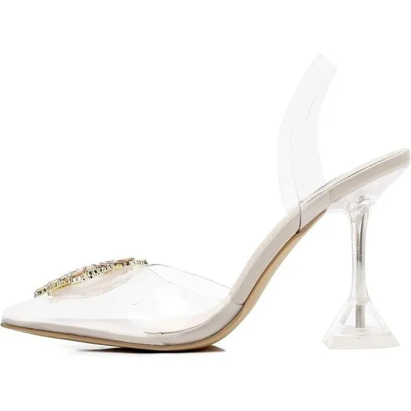 MACKIN J 188-6 Women's Dress Clear Sandal - Heels - Pointed Toe - Slip On - 10