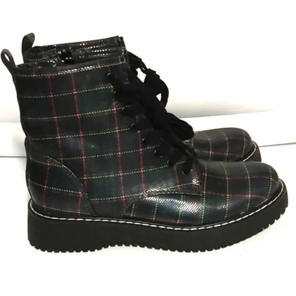 MADDEN GIRL KURRT LACE UP MOTO BOOTS, INSIDE ZIP COMBAT ANKLE BOOTS SIZE 6 NWOT