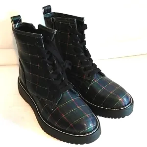 MADDEN GIRL KURRT LACE UP MOTO BOOTS, INSIDE ZIP COMBAT ANKLE BOOTS SIZE 6 NWOT