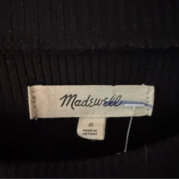 Madewell Black Long-Sleeve Pocket Tee Dress Size Small
