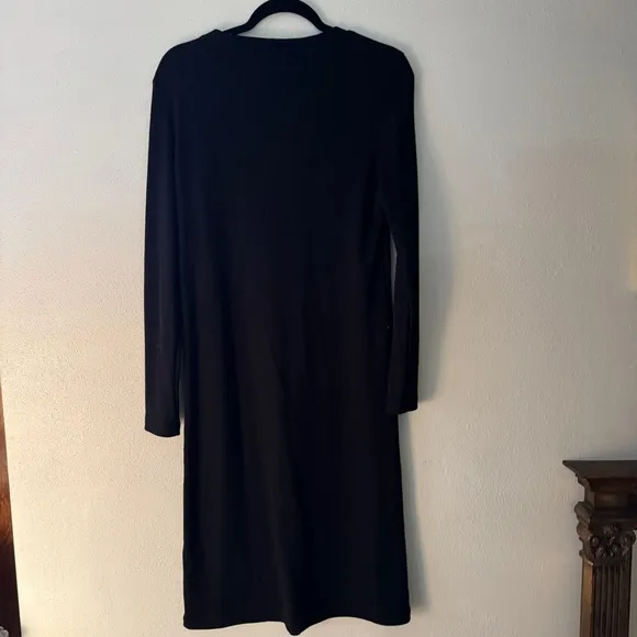 Madewell Black Long-Sleeve Pocket Tee Dress Size Small