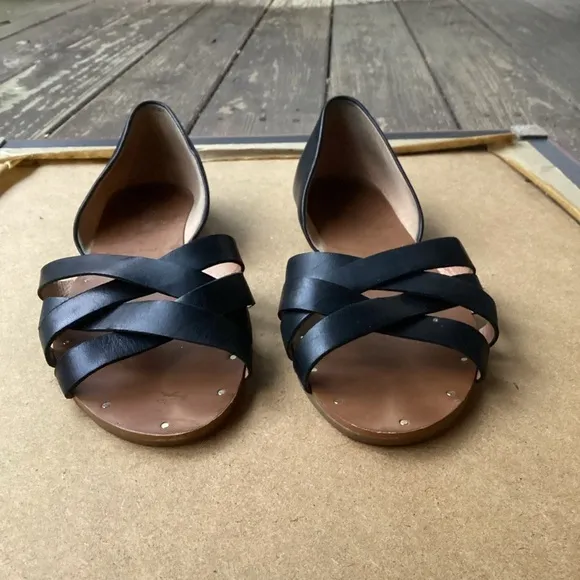 Madewell black slip on business casual sandals, size 9