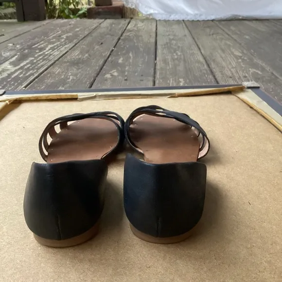 Madewell black slip on business casual sandals, size 9