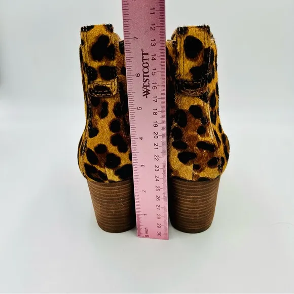 Madewell boots Regan Chelsea boots leopard print calf fur boots women size 6.5