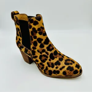 Madewell boots Regan Chelsea boots leopard print calf fur boots women size 6.5