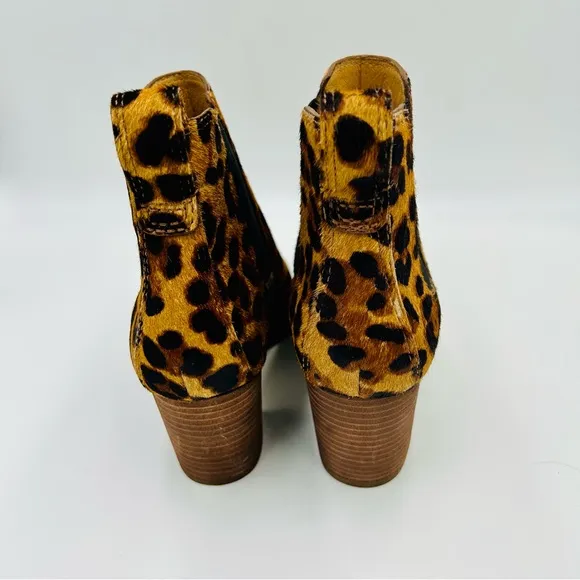 Madewell boots Regan Chelsea boots leopard print calf fur boots women size 6.5