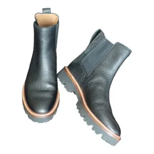 Madewell Citywalk Women's Black Leather Chelsea Lug Sole Boots US Size 5