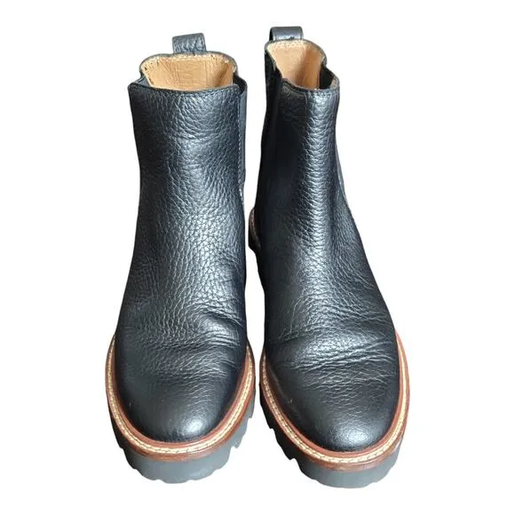 Madewell Citywalk Women's Black Leather Chelsea Lug Sole Boots US Size 5
