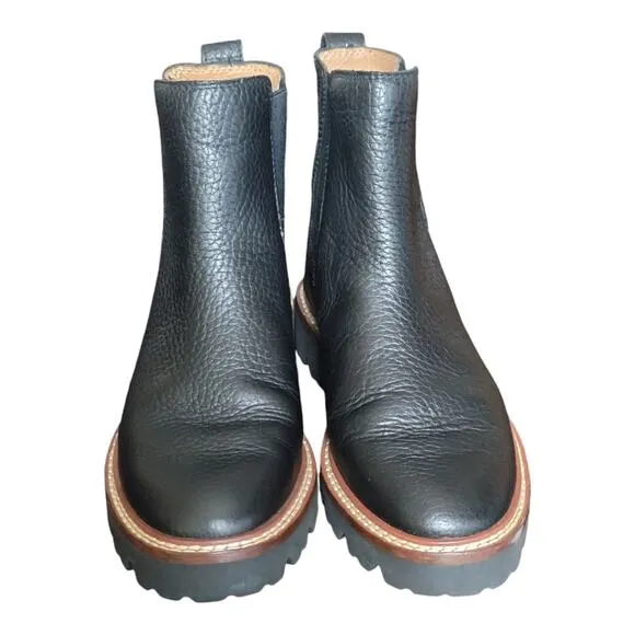 Madewell Citywalk Women's Black Leather Chelsea Lug Sole Boots US Size 5
