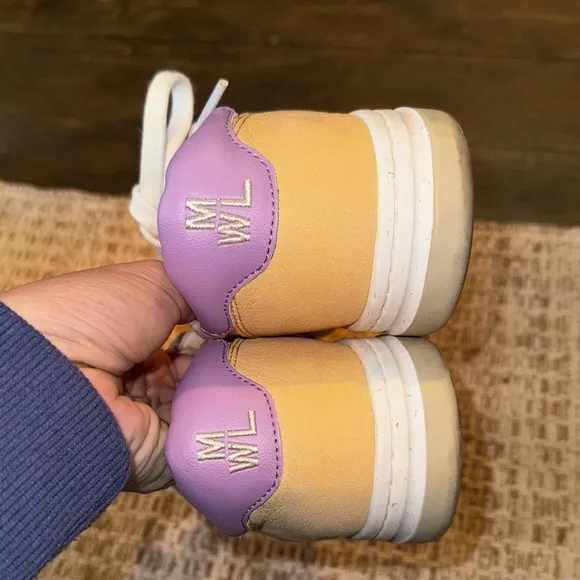 Madewell Court Low Top Colorblock Sneakers Purple Orange White Size 8