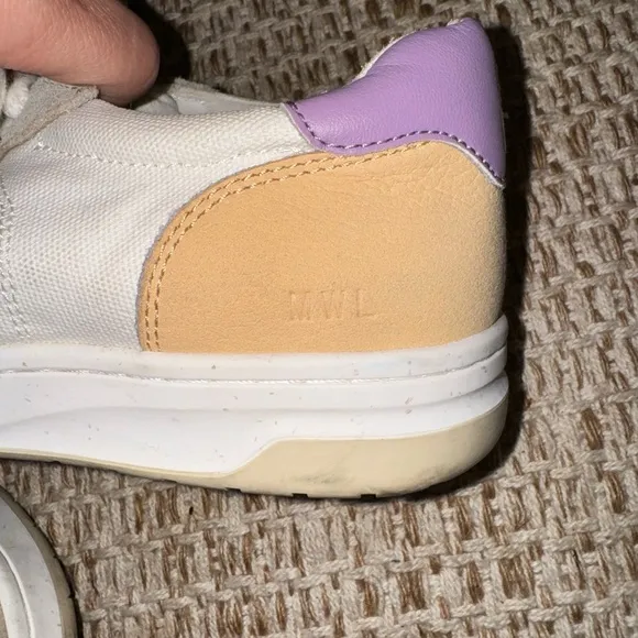 Madewell Court Low Top Colorblock Sneakers Purple Orange White Size 8