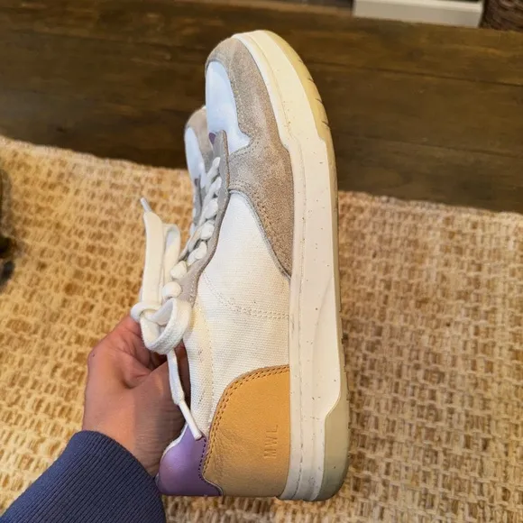 Madewell Court Low Top Colorblock Sneakers Purple Orange White Size 8