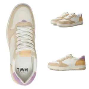 Madewell Court Low Top Colorblock Sneakers Purple Orange White Size 8