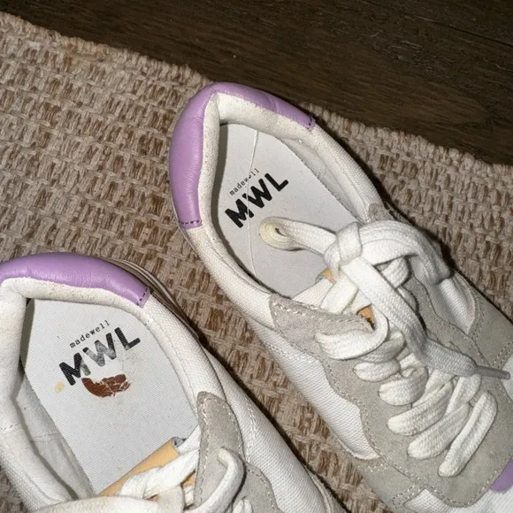 Madewell Court Low Top Colorblock Sneakers Purple Orange White Size 8