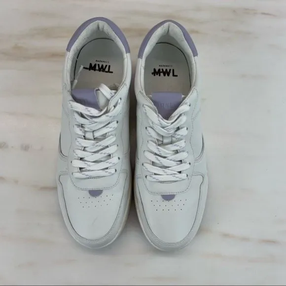 Madewell Court Low-Top Sneakers in White and Purple Distant Lavander Multi
