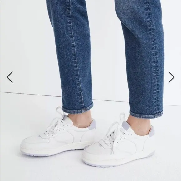 Madewell Court Low-Top Sneakers in White and Purple Distant Lavander Multi