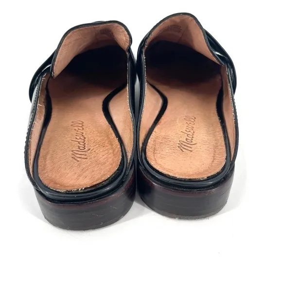 Madewell Dana Black Patent Leather Almond Toe Slip-On Loafers Flats