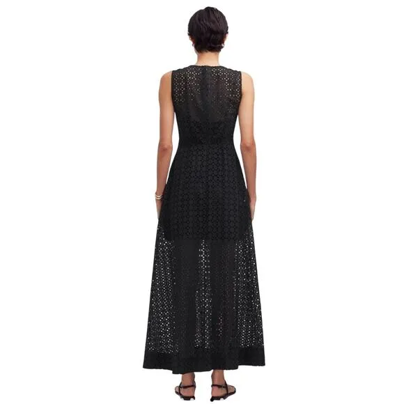 Madewell Eyelet V-Neck Maxi Dress Black Women’s Sizes 6