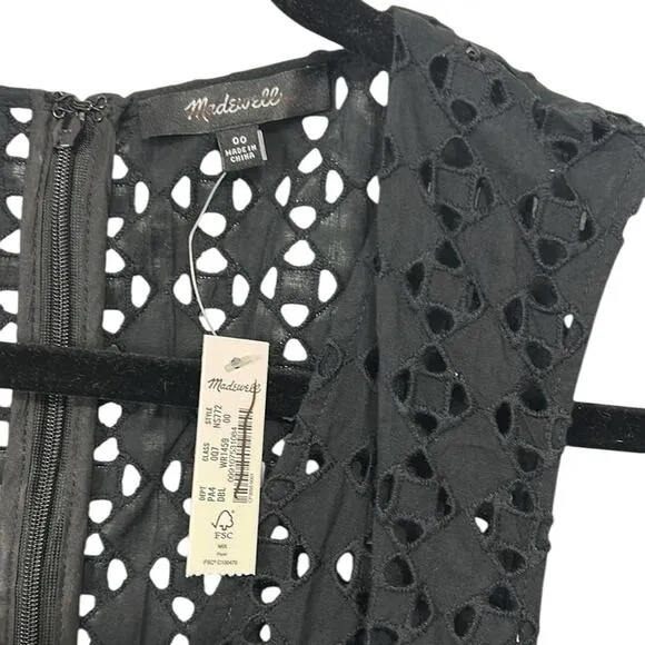 Madewell Eyelet V-Neck Maxi Dress Black Women’s Sizes 6