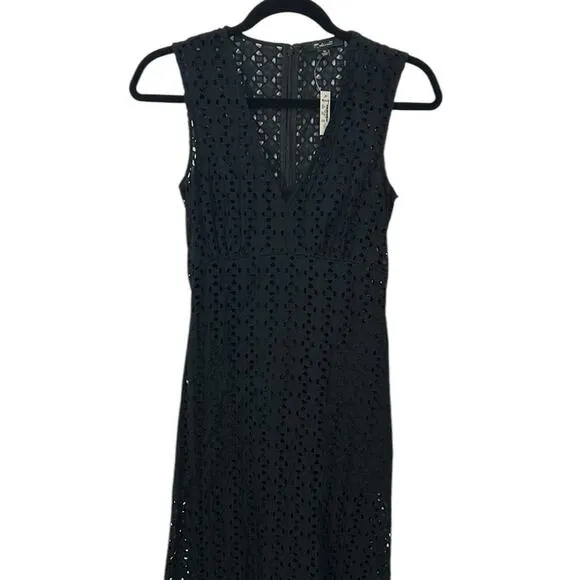 Madewell Eyelet V-Neck Maxi Dress Black Women’s Sizes 6