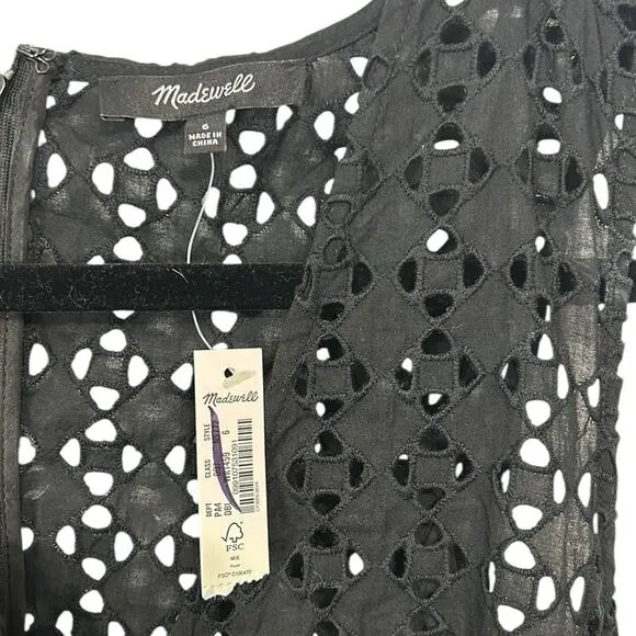 Madewell Eyelet V-Neck Maxi Dress Black Women’s Sizes 6
