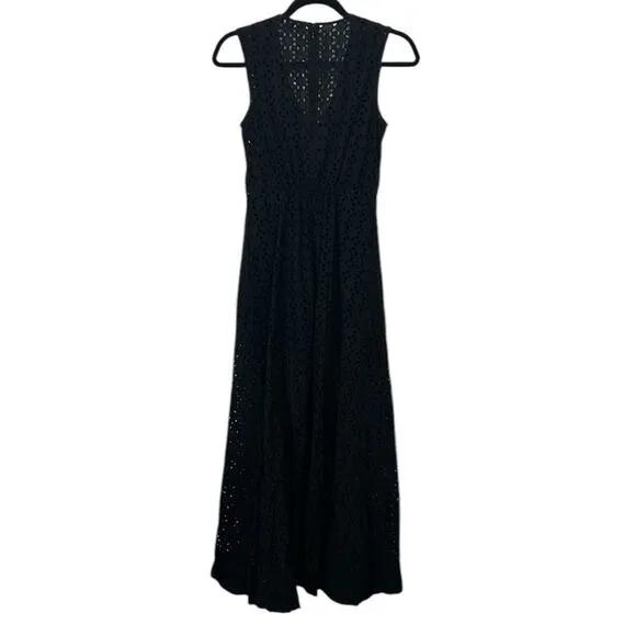 Madewell Eyelet V-Neck Maxi Dress Black Women’s Sizes 6