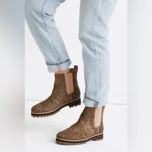 MADEWELL Ivy Chelsea Boot Chunky‎ Calf Hair Leopard Print Leather Ankle Size 7