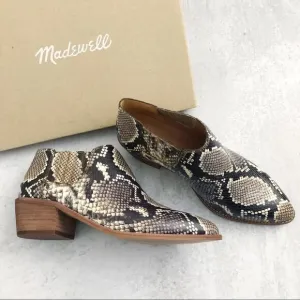 Madewell Low Chelsea Boots Snake Embossed Leather NEW