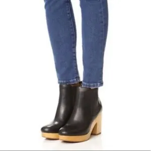 Madewell Marco Black Leather Chelsea Clog Boots