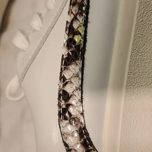 Madewell sidewalk leather low-top sneakers with snake embossed metalic accents