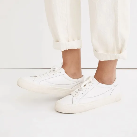 Madewell Sidewalk Leather Low-Top Sneakers