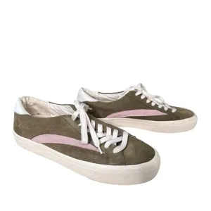 Madewell | Sidewalk Low Top Colorblock Suede Sneakers Olive Green Pink Size 7