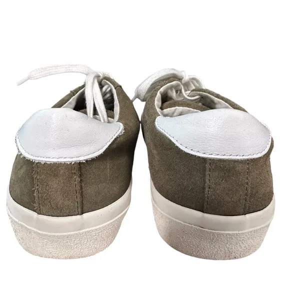 Madewell | Sidewalk Low Top Colorblock Suede Sneakers Olive Green Pink Size 7