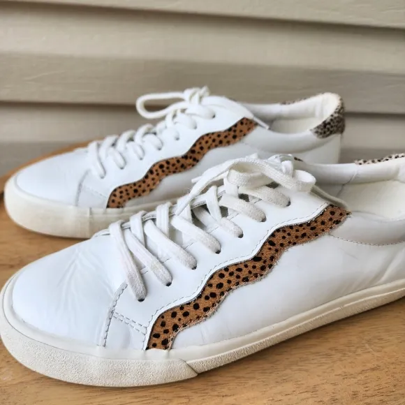 Madewell sidewalk low top sneakers in leather and calf hair