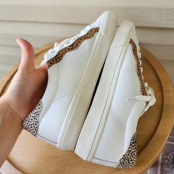 Madewell sidewalk low top sneakers in leather and calf hair