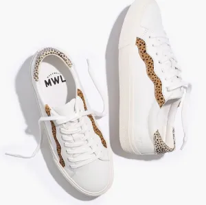 Madewell sidewalk low top sneakers in leather and calf hair