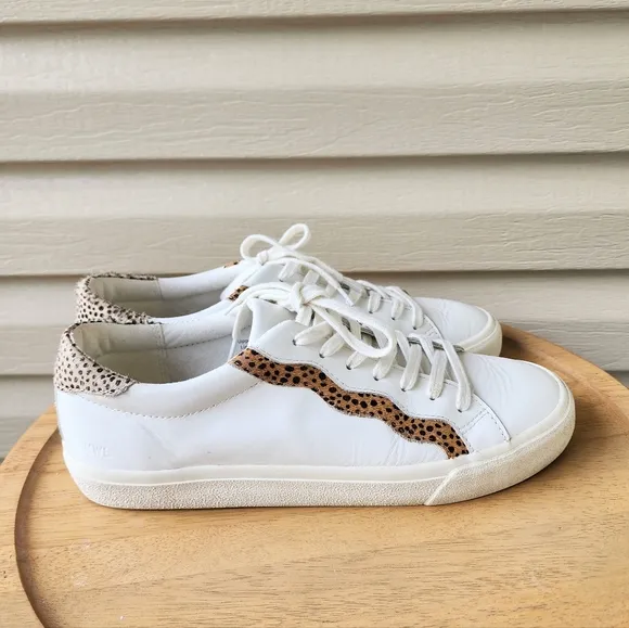 Madewell sidewalk low top sneakers in leather and calf hair