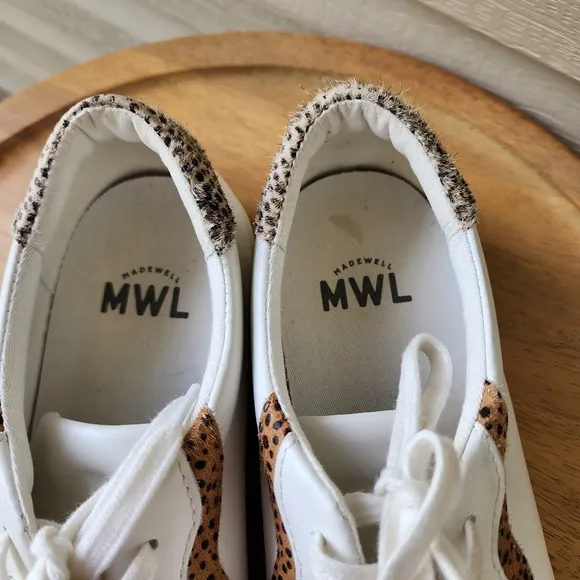 Madewell sidewalk low top sneakers in leather and calf hair